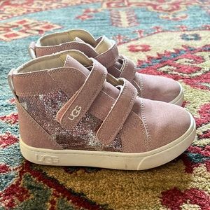 Pink, sequined UGG high top sneakers
